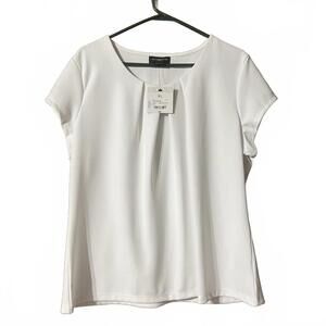 Liz Claiborne Career White Texture Tee  XL